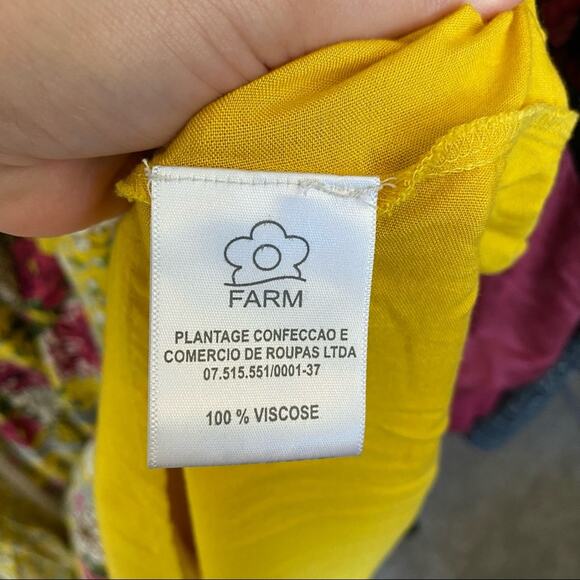 Anthropologie FARM Rio Floral Yellow Boho Maxi Dress Size Medium - Picture 6 of 7